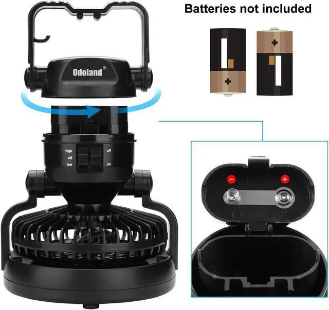 Alt view image 6 of 7 - Odoland Portable LED Camping Lantern with Ceiling Fan - Hurricane Emergency