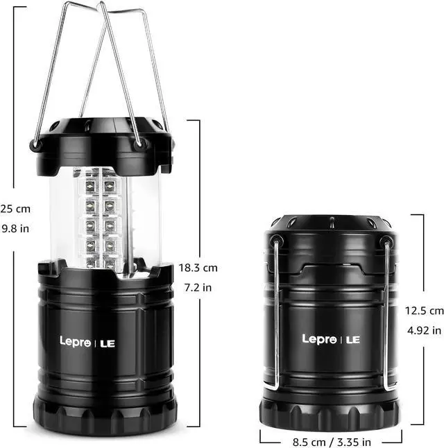 Alt view image 7 of 7 - Lepro LED Camping Lanterns Battery Powered, Collapsible, IPX4 Water Resistant, Outdoor Portable Lights for Emergency, Hurricane, Storms and Outages