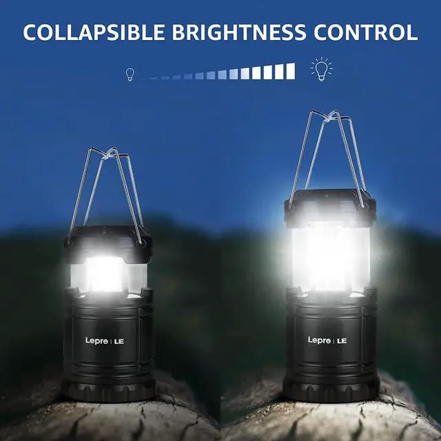 Alt view image 5 of 7 - Lepro LED Camping Lanterns Battery Powered, Collapsible, IPX4 Water Resistant, Outdoor Portable Lights for Emergency, Hurricane, Storms and Outages
