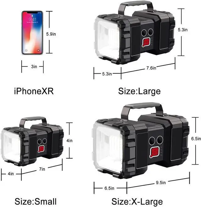 Alt view image 4 of 6 - AlpsWolf Rechargeable Flashlight, LED Spotlight Flashlight 15000 Capacity 4000LM 20h Ultra-Long Standby Ultra Bright Flashlight Waterproof with USB Output as a Power Bank for Camping Accessories