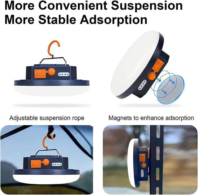 Alt view image 4 of 6 - 10000mAh 4000LM Flashlight Portable LED Camping Lantern Rechargeable Light 30W with Magnet  IPX4 Waterproof Tent Light Power Failure Emergency Survival Kits Snowstorm Christmas Day Gift