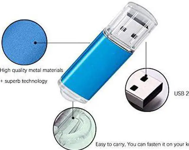 Alt view image 4 of 7 - USB Flash Drive 32GB Thumb Drive 2.0 High Speed Memory Stick Jump/ Zip/ Pen Drive Blue 32 GB