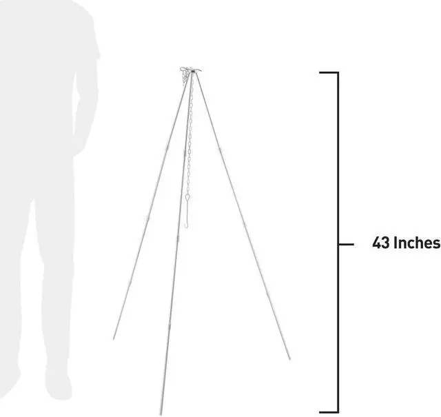 Alt view image 3 of 6 - Solo Stove Tripod Camping Accessories Compact Lightweight Aluminum Tripod w/Adjustable Hang Chain, Perfect for Titan and Campfire Portable Stove, Camping, Backpacking, Survival Gear