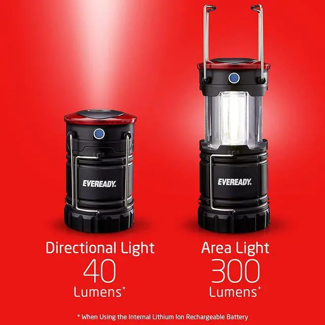 Alt view image 4 of 7 - Eveready LED Camping Lanterns (4-Pack), Hybrid Power Rechargeable Collapsible Lantern Flashlights, Ultra Bright Tent Lights for Outdoors, Camping, Fishing, Emergency Black , one Size