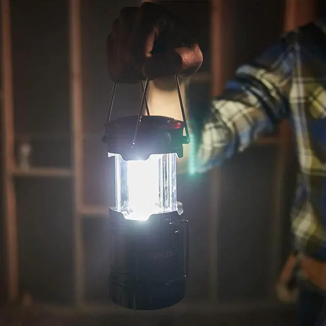 Alt view image 2 of 7 - Eveready LED Camping Lanterns (4-Pack), Hybrid Power Rechargeable Collapsible Lantern Flashlights, Ultra Bright Tent Lights for Outdoors, Camping, Fishing, Emergency Black , one Size