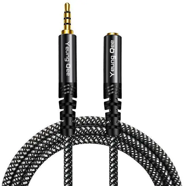 Alt view image 2 of 6 - Headphone Extension Cable 3 ft 4 Pole Nylon Braid 3.5mm TRRS Male to Female Lossless Stereo Audio Adapter Extension Cable for Tablet/PC/ PS4 and More (3FT/1M)