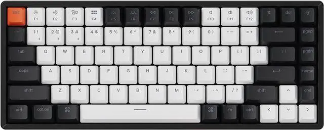 Main image of Keychron K2 75% Layout 84 Keys Hot-swappable Bluetooth Wireless/USB Wired Mechanical Keyboard with Gateron G Pro Brown Switch/Double-Shot Keycaps/RGB Backlight/Aluminum Frame for Mac Windows Version 2