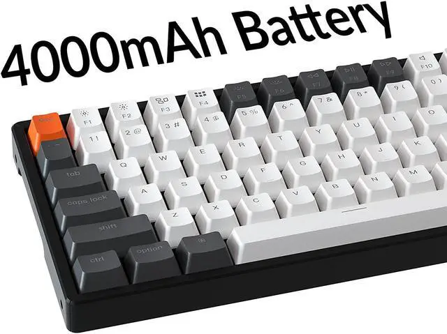Alt view image 7 of 7 - Keychron K2 75% Layout 84 Keys Hot-swappable Bluetooth Wireless/USB Wired Mechanical Keyboard with Gateron G Pro Brown Switch/Double-Shot Keycaps/RGB Backlight/Aluminum Frame for Mac Windows Version 2