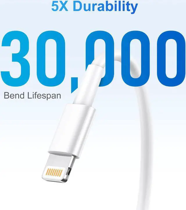 Alt view image 4 of 7 - Real 20W USB C to Lightning Cable for iPhone Fast Charging Cable [3ft 3Pack] Mfi Certified USB-C Power Rapid Charger Cord for iPhone 14/13/12/12 Pro Max/11/11Pro/XS/Max/XR/X/8/8Plus/iPad-White