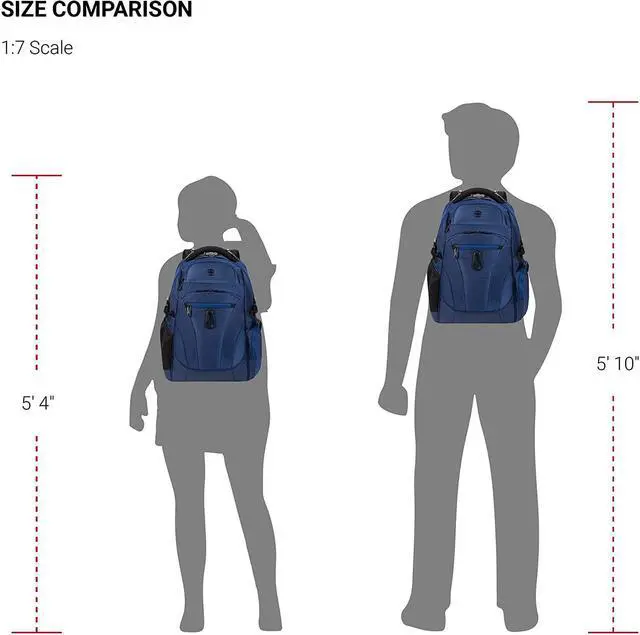 Alt view image 7 of 7 - 6752 TSA Friendly ScanSmart Laptop Backpack Navy Ballistic 17.75-Inch