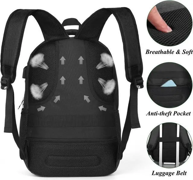 Alt view image 5 of 7 - YAMTION Backpack for Men and Women,School Backpack for Teenager,15.6 inch Laptop Bookbag with USB Charging port for Business Work College Travel Trip