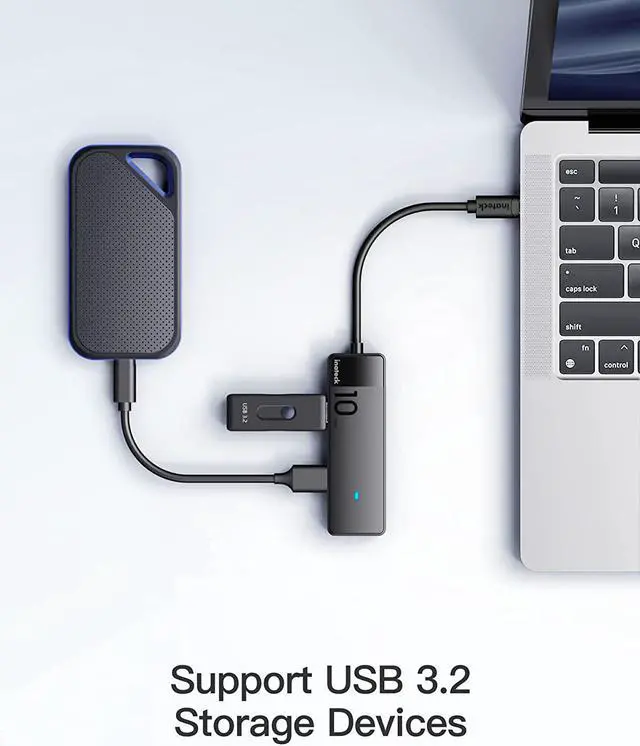 Alt view image 4 of 7 - Inateck USB 3.2 Gen 2 Speed, USB C to USB Hub with 4 USB A Ports, HB2025
