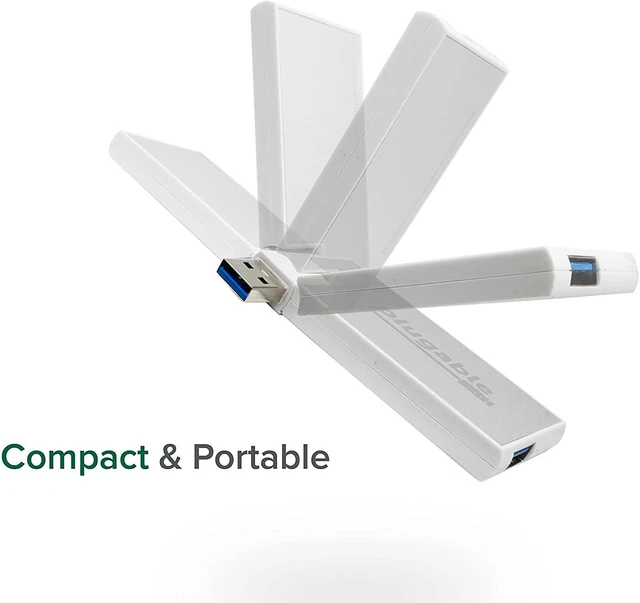 Alt view image 3 of 7 - Plugable USB Hub, Rotating 4 Port USB 3.0 Hub, Driverless Powered USB Hub (Compatible with Windows, macOS & Linux, USB 2.0 Backwards Compatible)