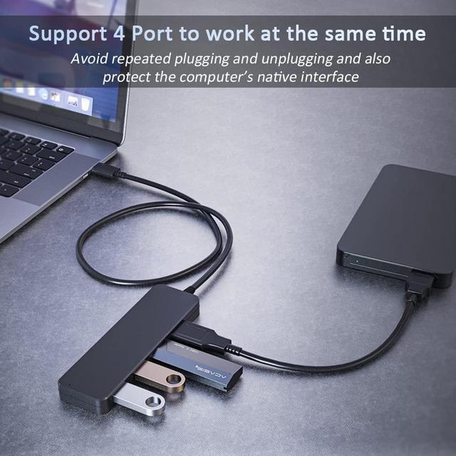 Alt view image 2 of 7 - USB 3.0 Hub, VIENON 4-Port USB Hub USB Splitter USB Expander for Laptop, Xbox, Flash Drive, HDD, Console, Printer, Camera,Keyborad, Mouse