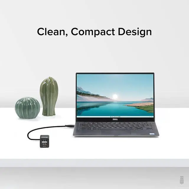 Alt view image 4 of 6 - Plugable 2-in-1 USB Splitter with Dual USB 2.0 Ports, Compatible with Windows, Linux, macOS, Chrome OS, USB Multiport Hub for Laptops