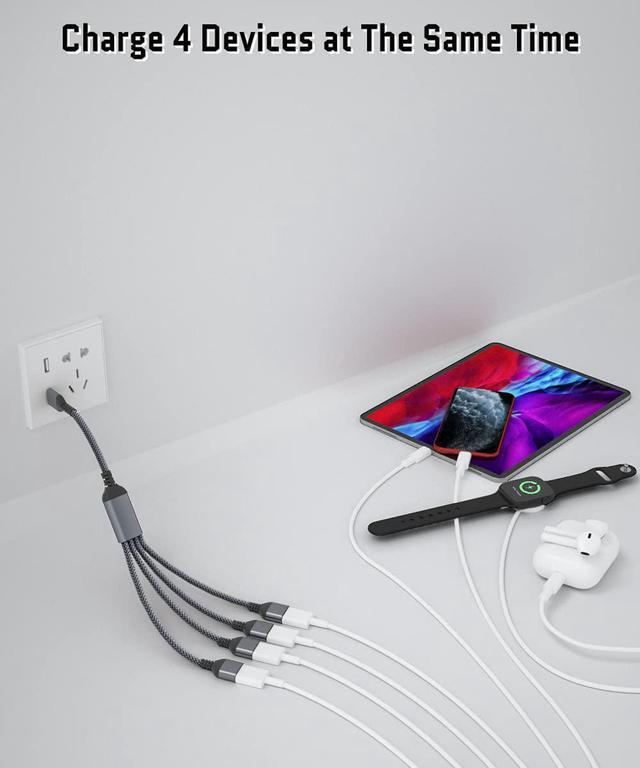 Alt view image 3 of 7 - Elebase USB Splitter Y Cable 1FT,1 Male to 4 Female USB-A Expander Hub,Multi USB Port Extender,Extra Multiport Data Charger Split Adapter for Mac Macbook,Car,Xbox One Series X/S,Flash Drive,HDD,Laptop