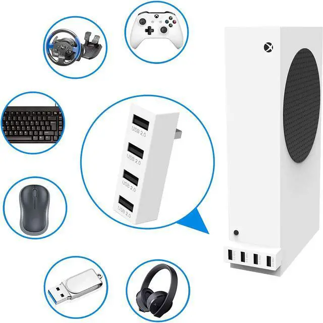 Alt view image 5 of 6 - JZW-Shop 4 Ports USB Hub 2.0 for Xbox Series S, High Speed USB Hub Splitter Expansion Adapter Compatible with Xbox Series S Console
