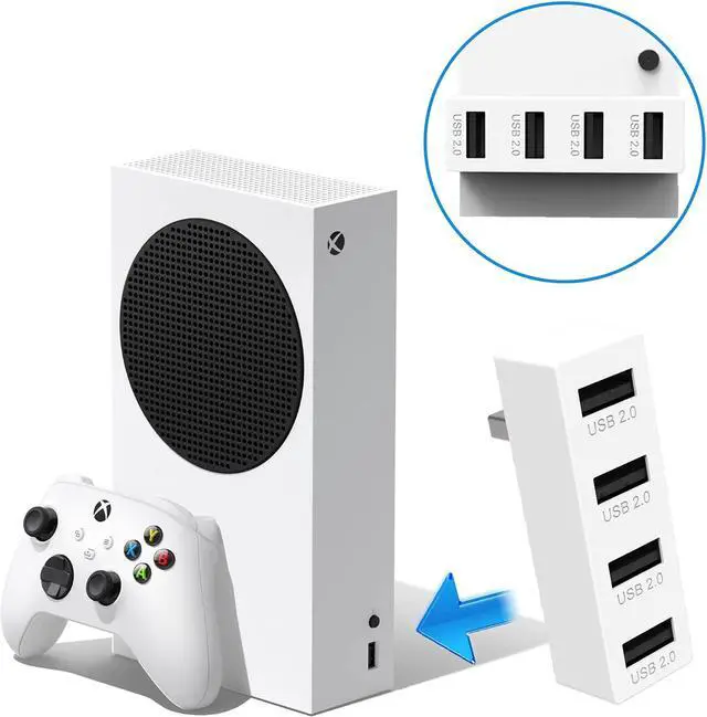 Alt view image 2 of 6 - JZW-Shop 4 Ports USB Hub 2.0 for Xbox Series S, High Speed USB Hub Splitter Expansion Adapter Compatible with Xbox Series S Console