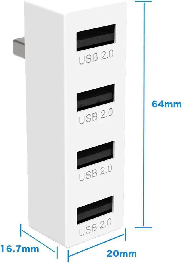 Alt view image 4 of 6 - JZW-Shop 4 Ports USB Hub 2.0 for Xbox Series S, High Speed USB Hub Splitter Expansion Adapter Compatible with Xbox Series S Console