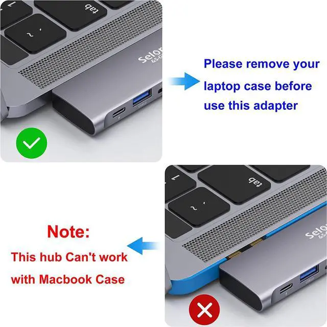Alt view image 7 of 7 - USB C Adapter for MacBook Pro/Air M1 M2 M3 2021 2020 2019 13 15 16 6 in 1 USB-C Hub MacBook Pro Accessories with 3 USB 3.0 Ports USB C to SD/TF Card Reader and 100W Thunderbolt 3 PD Port