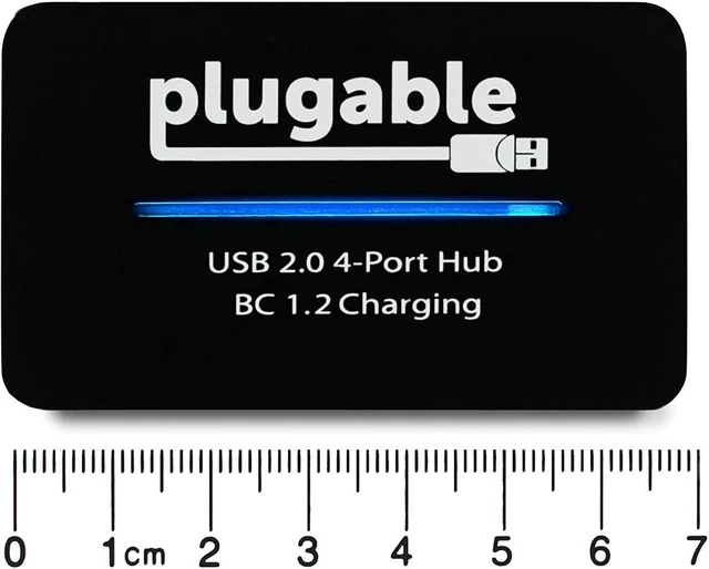Alt view image 5 of 6 - Plugable USB 2.0 4-Port High Speed Hub with 12.5W Power Adapter, Driverless