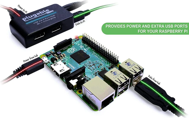 Alt view image 4 of 6 - Plugable USB 2.0 4-Port High Speed Hub with 12.5W Power Adapter, Driverless