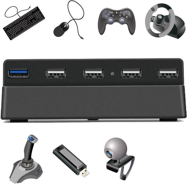 PS5 USB Hub PS4 USB Splitter, 4-Port USB 2.0 Hub USB Expander Adapter  Extension for Playstation 5/4/3, Xbox One/360, Xbox Series, Switch, PC,  Tablet, Mac, Mouse, Keyboard with USB Station 