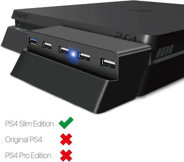 Alt view image 7 of 7 - TNP 5 Port USB Hub for PS4 Slim Edition - USB 3.0/2.0 High Speed Extender Adapter Accessories Expansion Hub Connector Splitter Expander for PlayStation 4 Slim Gaming Console (for PS4 Slim ONLY)