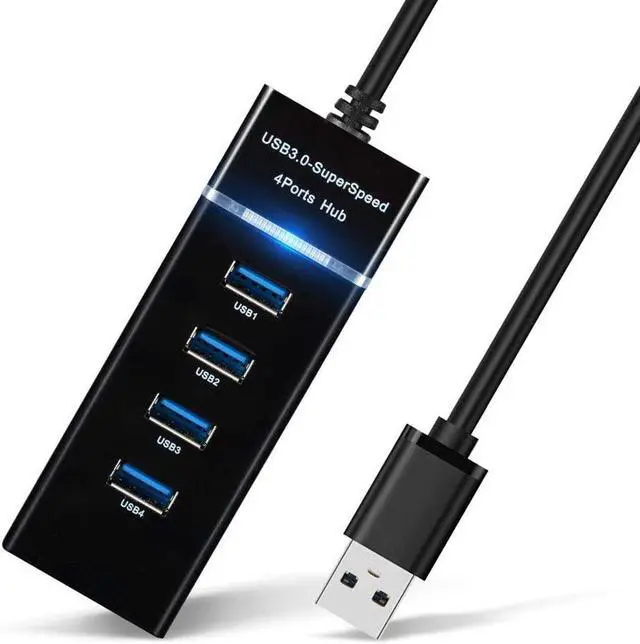 Main image of USB Hub Split Multiport Adapter - USB 3.0 Splitter for Multiple Ports to Laptop, Multi USB A Port Expander for PS4, 4 Port USB Hub Connectors, 900mA Volt Charger, No Powered, PC Accessories&USB Dock