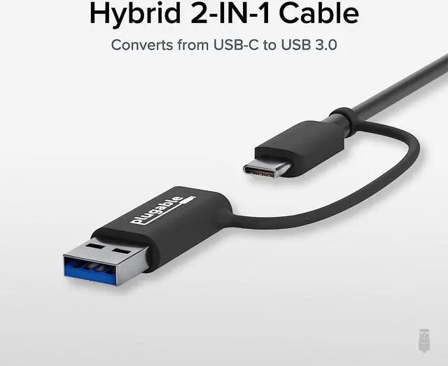 Alt view image 4 of 6 - Plugable 2.5G USB C and USB to Ethernet Adapter, 2-in-1 Adapter Compatible with USB C/Thunderbolt 3 or USB 3.0, USB-C to RJ45 2.5 Gigabit LAN Compatible with Mac and Windows