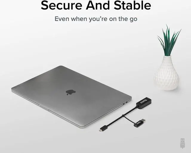 Alt view image 6 of 6 - Plugable 2.5G USB C and USB to Ethernet Adapter, 2-in-1 Adapter Compatible with USB C/Thunderbolt 3 or USB 3.0, USB-C to RJ45 2.5 Gigabit LAN Compatible with Mac and Windows