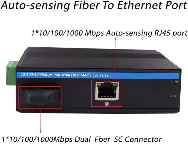 Alt view image 2 of 7 - Gigabit Hardened Ethernet Media Converter Single Mode Duplex Industrial Fiber SC to Network Switch DIN-Rail/Wall Mount 9/12/24VDC Input IP40 Safety Class