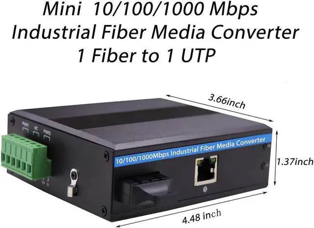 Alt view image 4 of 7 - Gigabit Hardened Ethernet Media Converter Single Mode Duplex Industrial Fiber SC to Network Switch DIN-Rail/Wall Mount 9/12/24VDC Input IP40 Safety Class