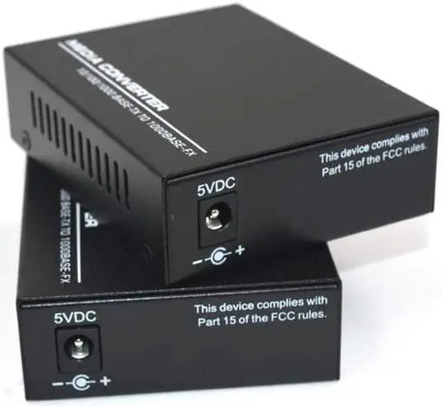 Alt view image 3 of 6 - Gigabit Ethernet Fiber Media Converters, A Pair of 10/100/1000M RJ45 to 1000M Bi-Directional Single-Mode SC Fiber, up to 20Km(12.4mi)