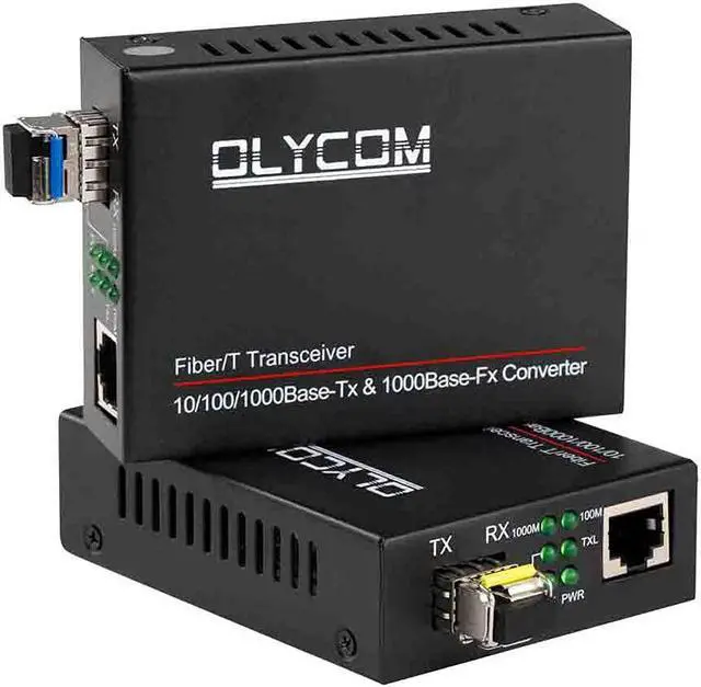 Main image of A Pair of Gigabit Ethernet Fiber Optical Media Converter Bidi 10/100/1000Base-Tx Optic SM 20km to RJ45 Port with 1.25Gbs SFP Transceivers