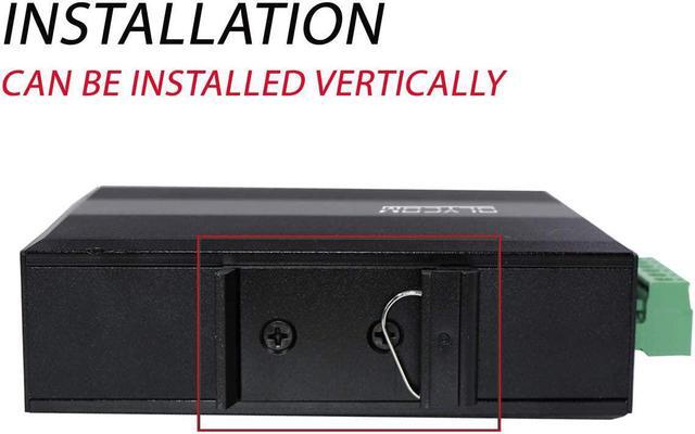 Alt view image 4 of 6 - 6-Port Hardened Industrial Gigabit PoE+ DIN-Rail Fiber Network Switch 4 x Gigabit PoE+ Ports 2 x 1.25G SFP Fiber Ports 120W for Outdoor Use