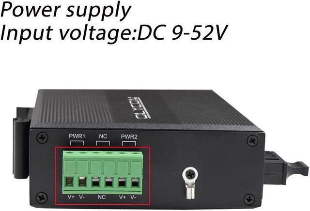 Alt view image 5 of 6 - 6-Port Hardened Industrial Gigabit PoE+ DIN-Rail Fiber Network Switch 4 x Gigabit PoE+ Ports 2 x 1.25G SFP Fiber Ports 120W for Outdoor Use