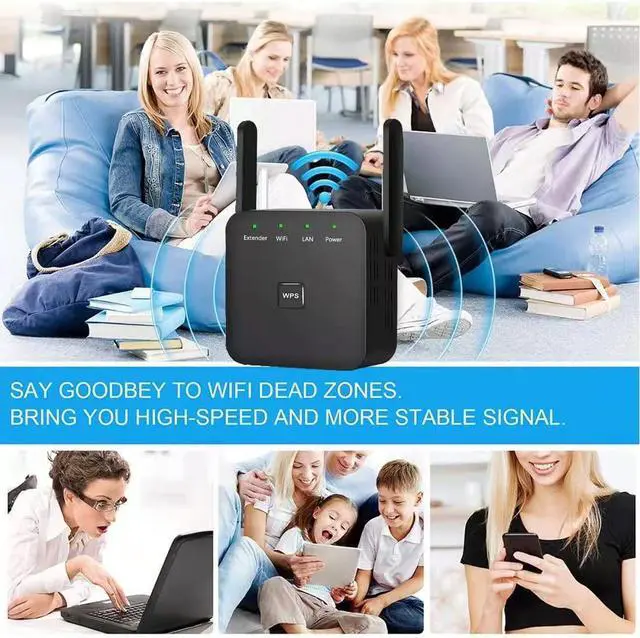 Alt view image 6 of 6 - 2022 Newest WiFi Extender, WiFi Booster, WiFi RepeaterCovers Up to 8640 Sq.ft and 60 Devices, Internet Booster - with Ethernet Port, Quick Setup, Home Wireless Signal Booster