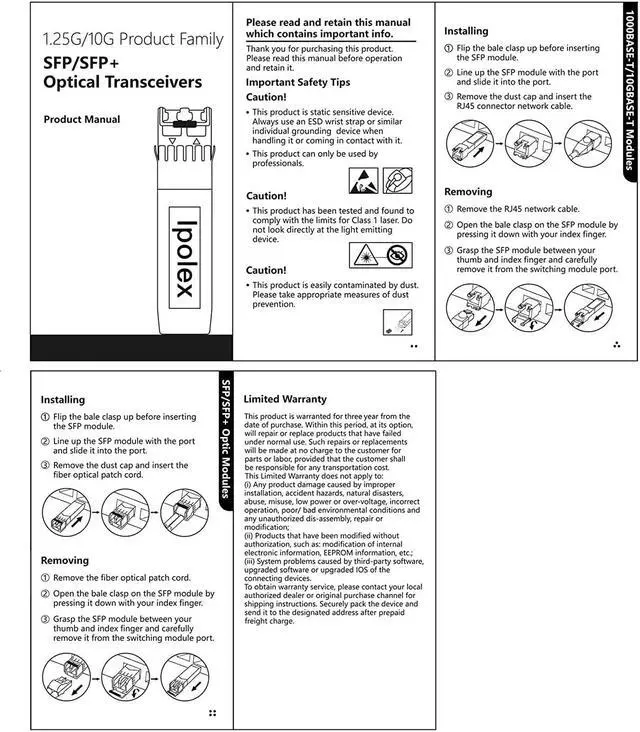 Alt view image 7 of 7 - 1.25/2.5/5/10G SFP+ RJ45 Copper Transceiver, 10GBase-T RJ-45 SFP+ Module, Compatible for  SFP-10G-T-S, Ubiquiti UniFi UF-RJ45-10G, Mikrotik, Fortinet, Netgear, TP-Link (CAT.6a/CAT7, 30m), Ipolex