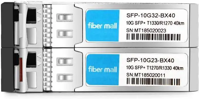 Alt view image 3 of 7 - 10G BiDi SFP+ Transceiver a Pair for Juniper Networks EX-SFP-10GE-BX23-40/EX-SFP-10GE-BX32-40 Compatible 10GBASE-BX40-D/BX40-U BiDi SFP+ 1270nm and 1330nm 40km DOM Transceiver Module