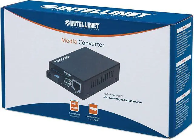 Alt view image 7 of 7 - Intellinet Gigabit Ethernet to SFP Media Converter, 1000 Mbps