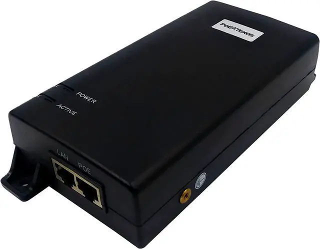 Main image of Poe Texas PoE Injector - 802.3bt PoE++ Single Port 4 Pair Power Over Ethernet Injector - 6KV Surge Protection - Active PoE Adapter 55V 60W Output - 10/100/1000 Gigabit Data - Wall Mount Plug & Play