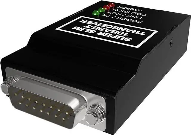 Main image of 10Base-T RJ45 to 10Base-5 DB15M AUI Type Media Converter | Thick Ethernet Adapter to 10BT UTP RJ-45 Transceiver