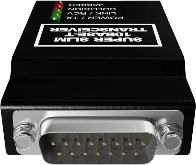 Alt view image 3 of 7 - 10Base-T RJ45 to 10Base-5 DB15M AUI Type Media Converter | Thick Ethernet Adapter to 10BT UTP RJ-45 Transceiver