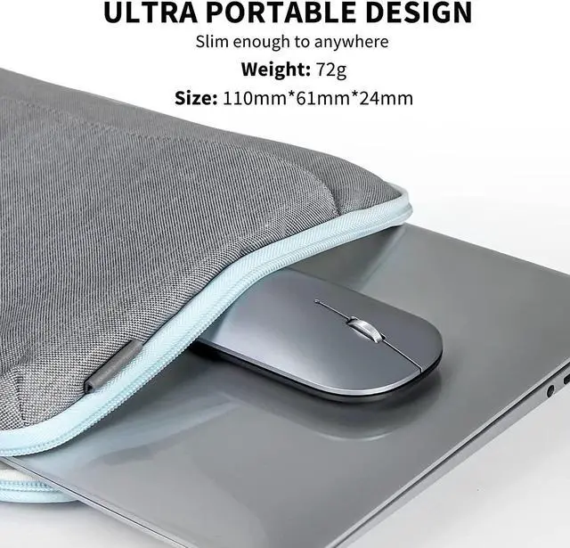 Alt view image 5 of 7 - Bluetooth Mouse, Slim Silent Rechargeable Wireless Mouse Bluetooth 5.0/3.0 2.4G Portable Optical Cordless Mice with USB Receiver 4 Adjustable DPI for MacBook iPad Windows Computer Laptop PC