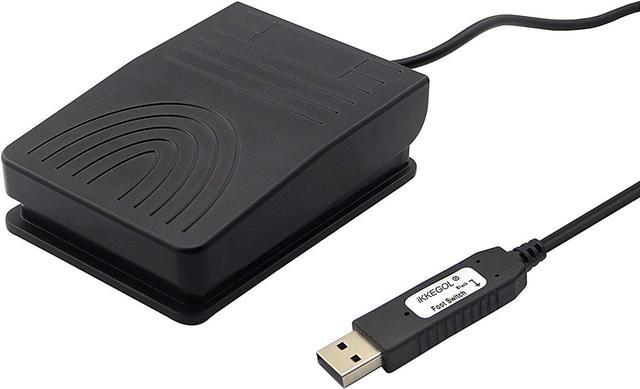 iKKEGOL [Upgraded] USB Foot Pedal Switch Video Game PC Hands Free  Footswitch One Key Control Program Computer Mouse Keyboard HID with 2M Cable