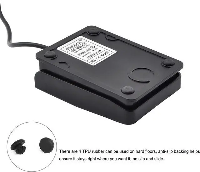 Alt view image 4 of 7 - iKKEGOL [Upgraded] USB Foot Pedal Switch Video Game PC Hands Free Footswitch One Key Control Program Computer Mouse Keyboard HID with 2M Cable