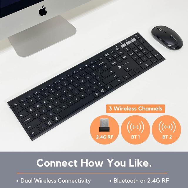 X9 Performance Bluetooth Keyboard and Mouse Combo - (Dual BT + 2.4G) Multi  Device Keyboard - Rechargeable Bluetooth Mouse and Keyboard Combo - Great  for Home or Office - Wireless Keyboard Mouse Combo 