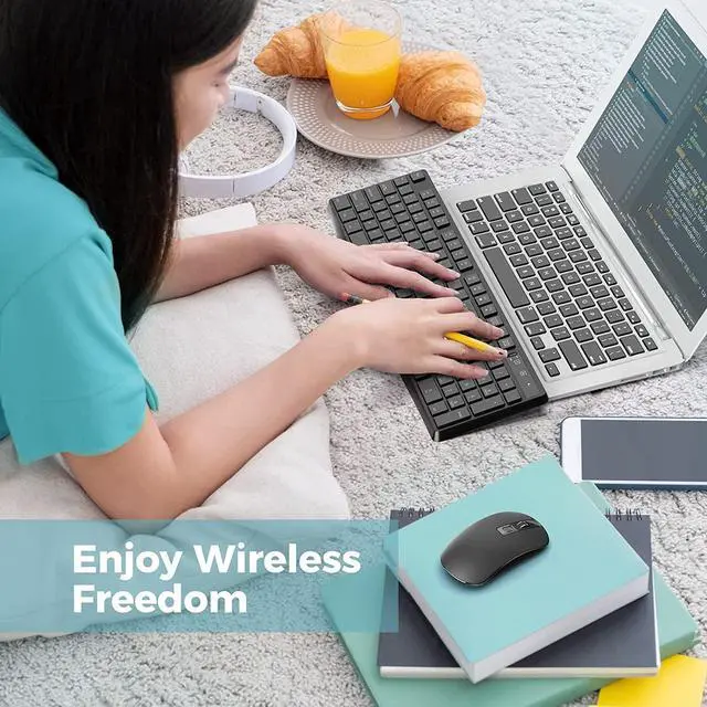 Alt view image 6 of 6 - Wireless Keyboard and Mouse Combo, Lovaky 2.4G Full-Sized Ergonomic Keyboard Mouse, 3 DPI Adjustable Cordless USB Keyboard and Mouse, Quiet Click for Computer/Laptop/Windows/Mac (1 Pack, Black)