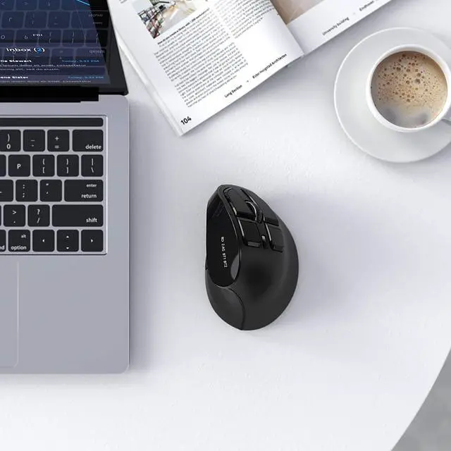 Alt view image 7 of 7 - seenda Ergonomic Mouse, Wireless Vertical Mouse - Rechargeable Optical Mice for Multi-Purpose (Bluetooth 5.0 + Bluetooth 3.0 + USB Connection) Compatible Apple Mac and Windows Computers - Black
